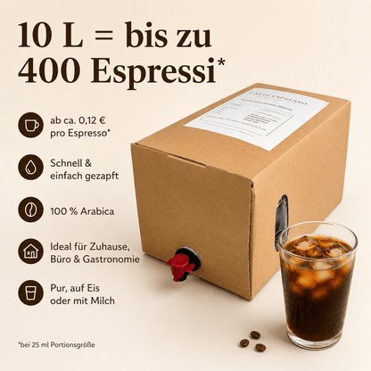 Espresso della Nonna – 100% Arabica Espresso, 10 L Bag-in-Box